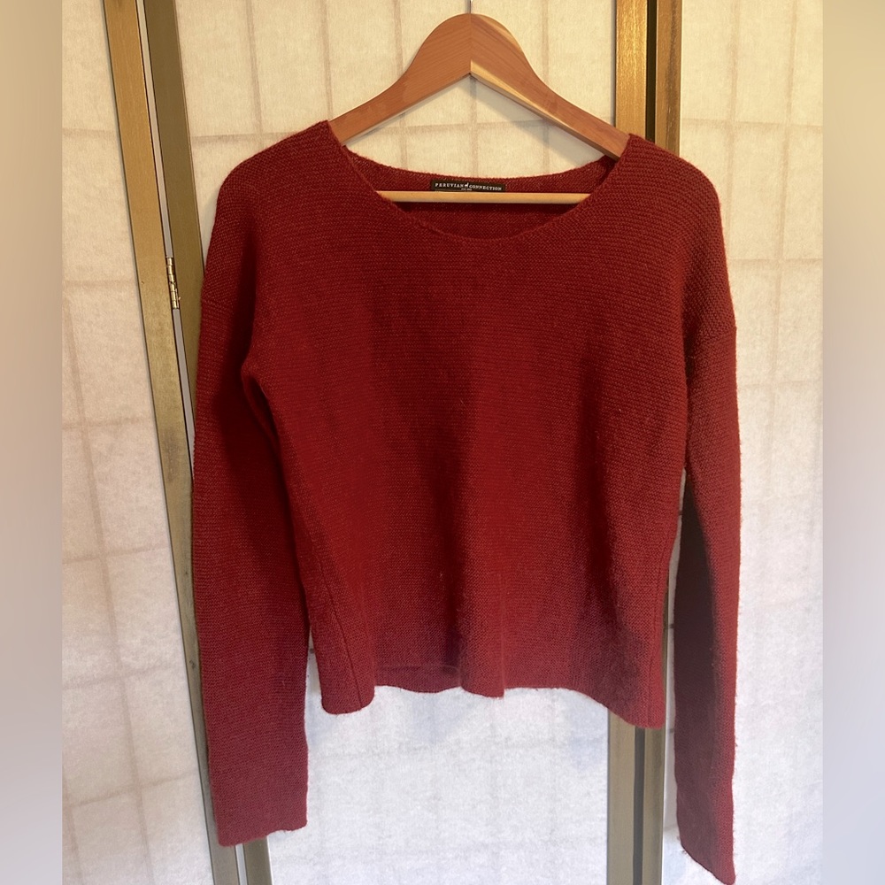 Red Peruvian Connection U-neck sweater